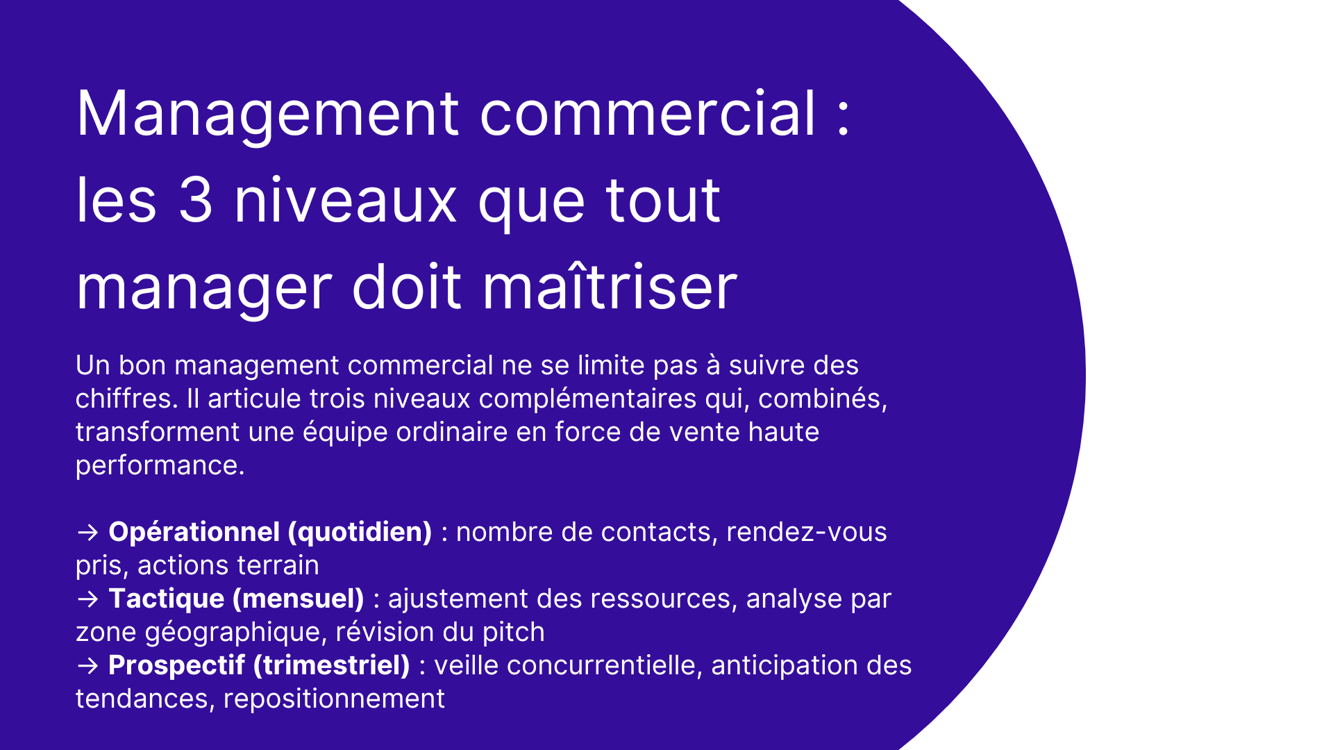 Management commercial : les 3 niveaux que tout manager doit maîtriser