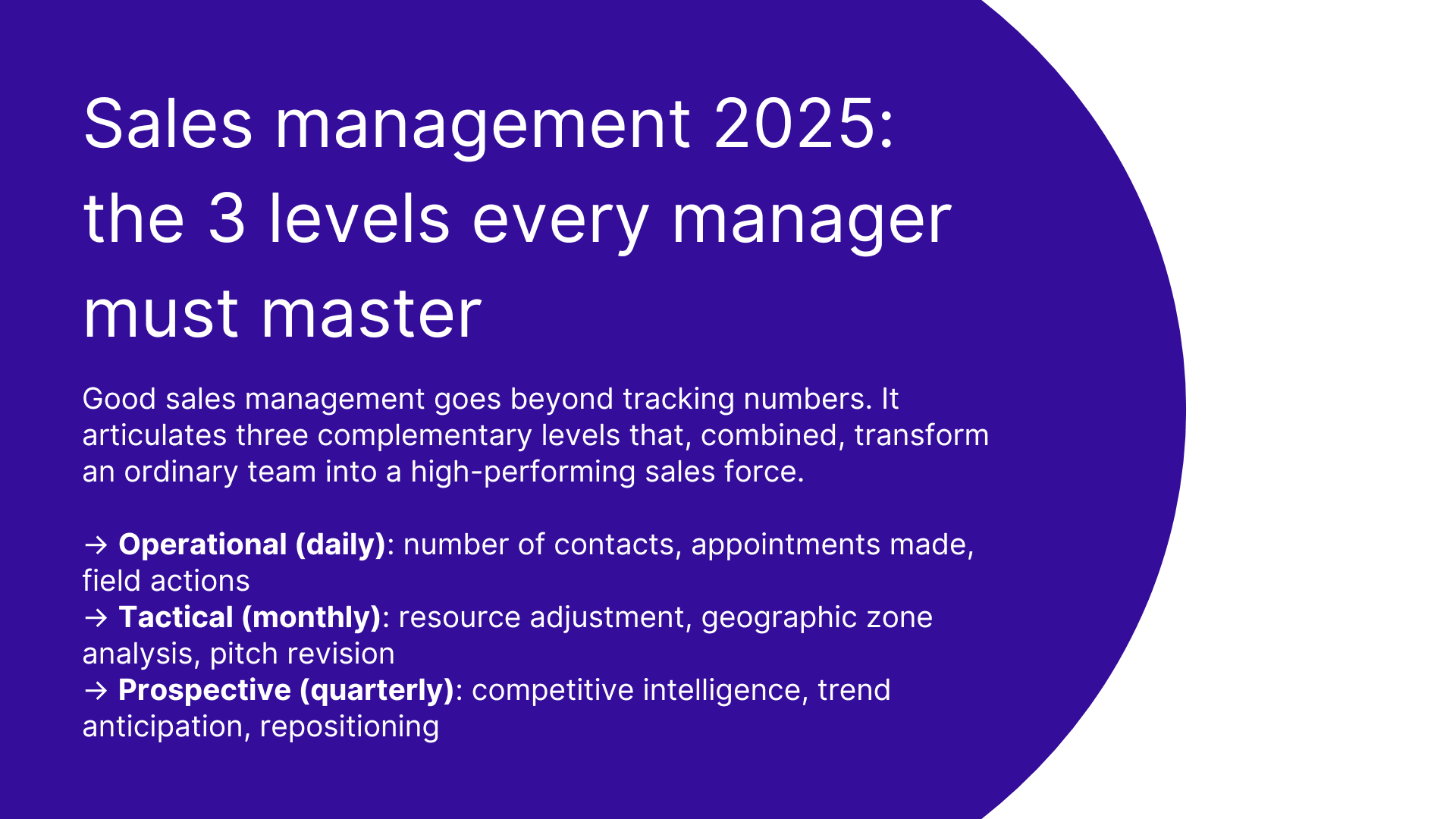 Sales management 2025: the 3 levels every manager must master