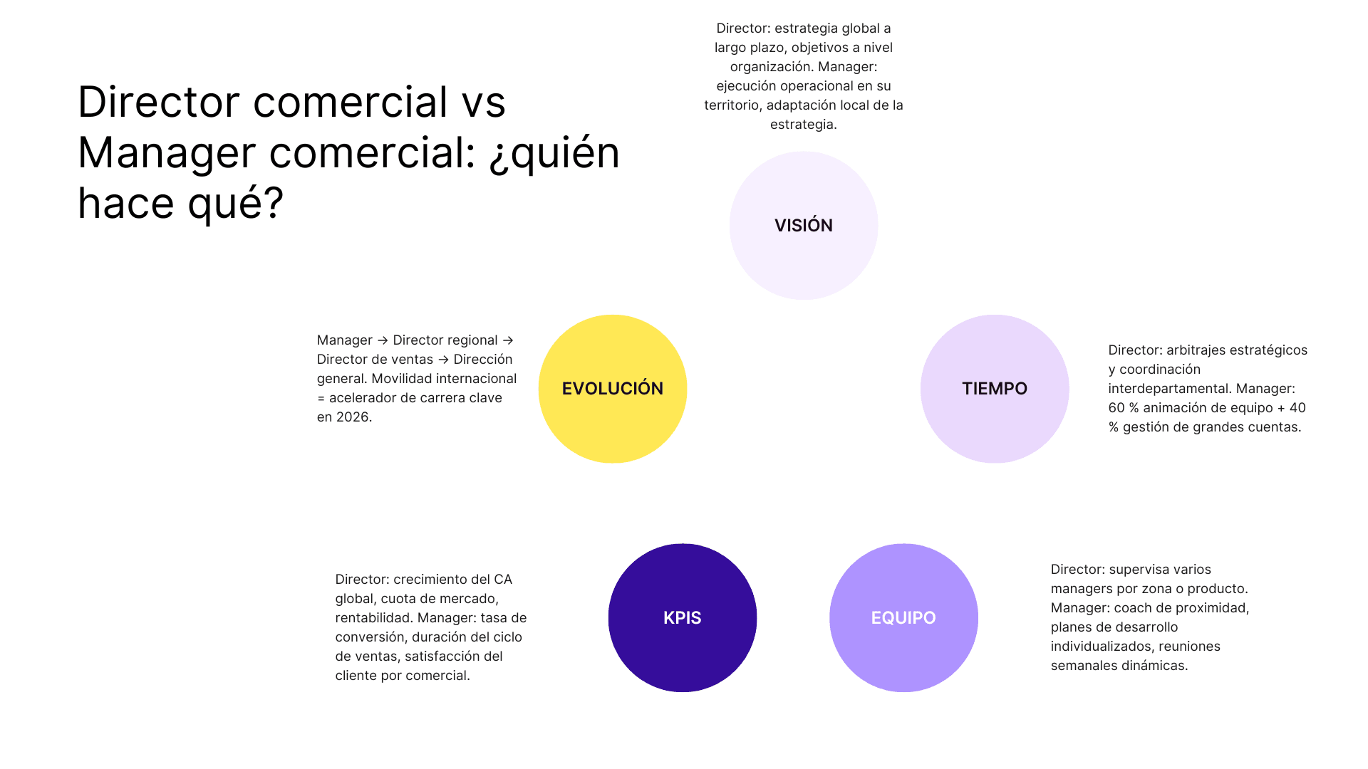 Director comercial vs manager comercial: quién hace qué?