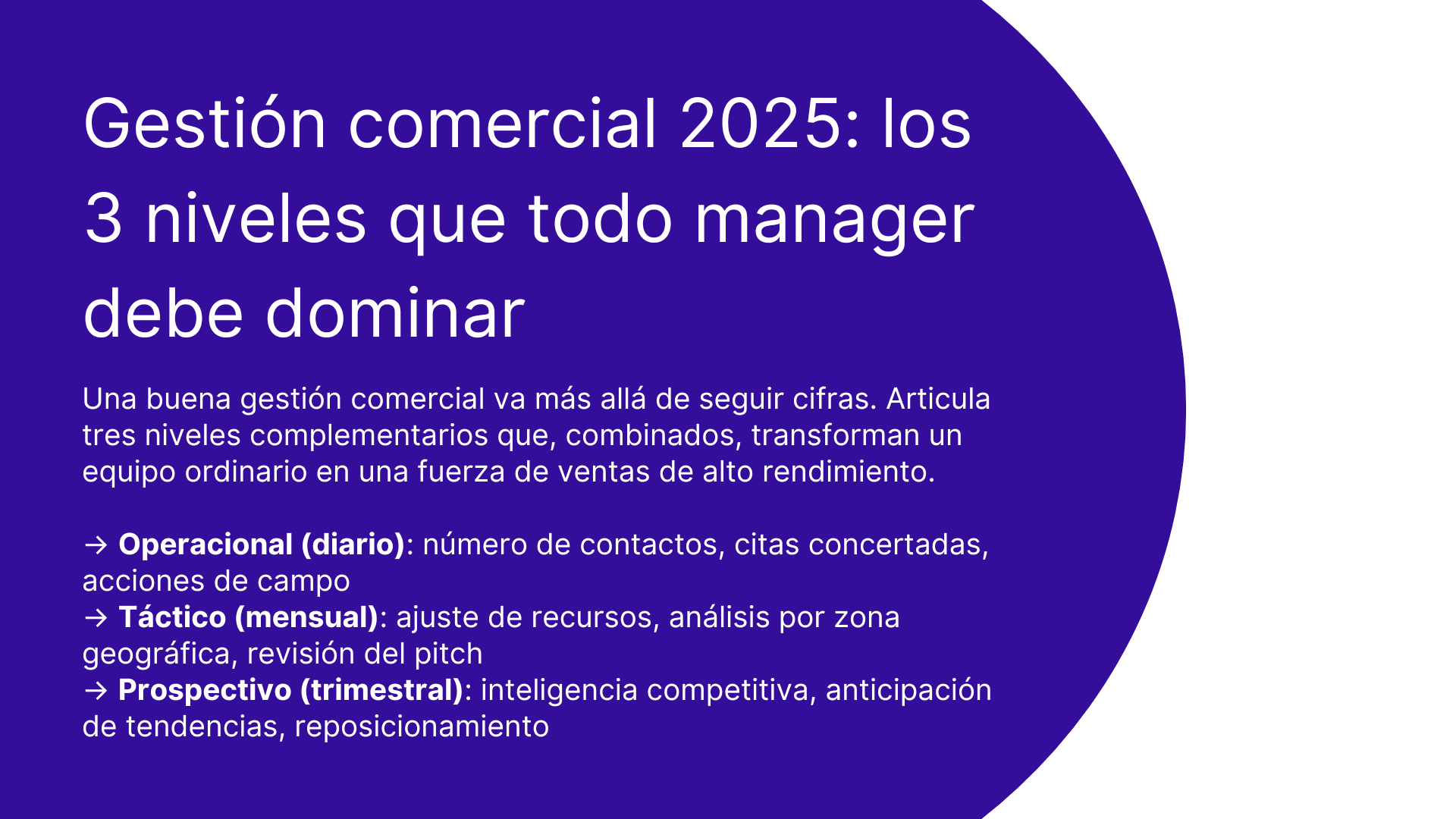 Gestion comercial 2025: los 3 niveles que todo manager debe dominar