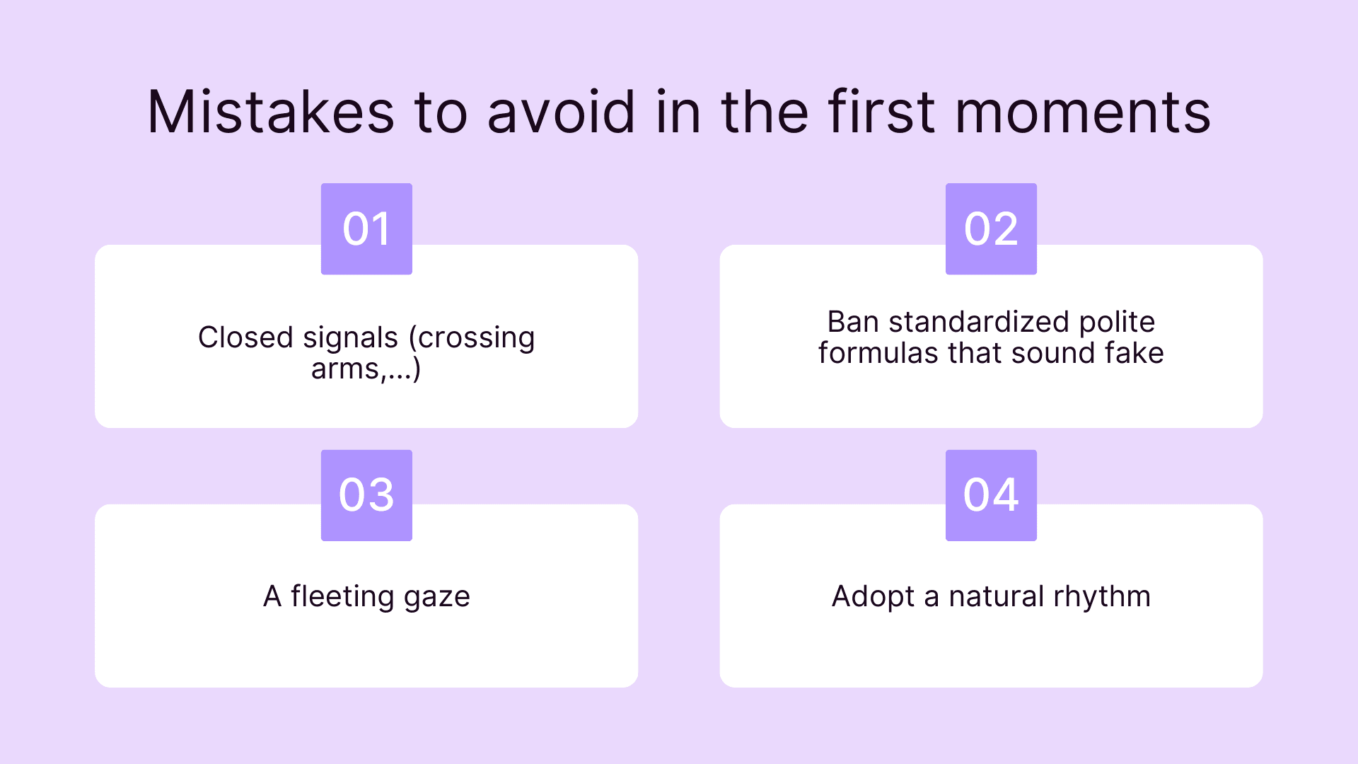 Mistakes to avoid