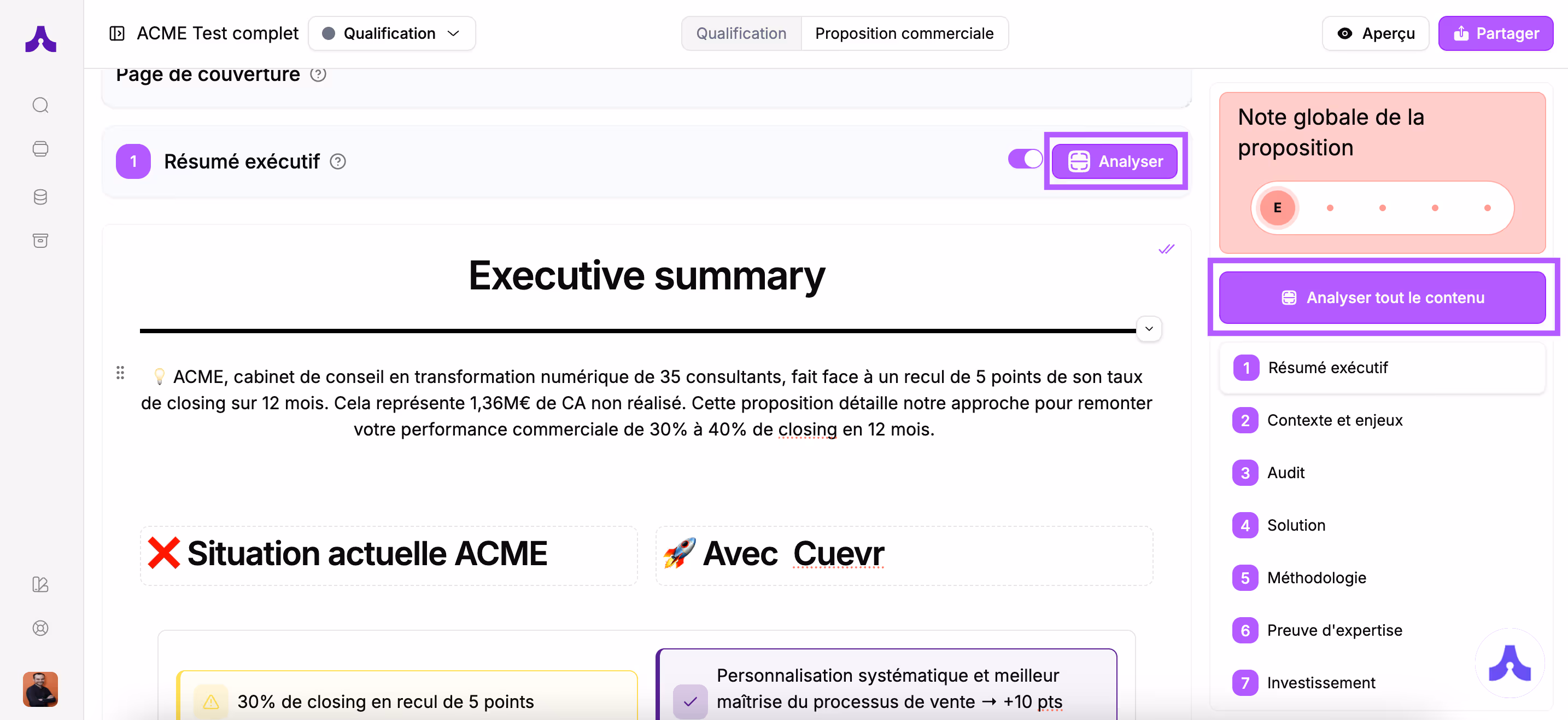 button analyze content