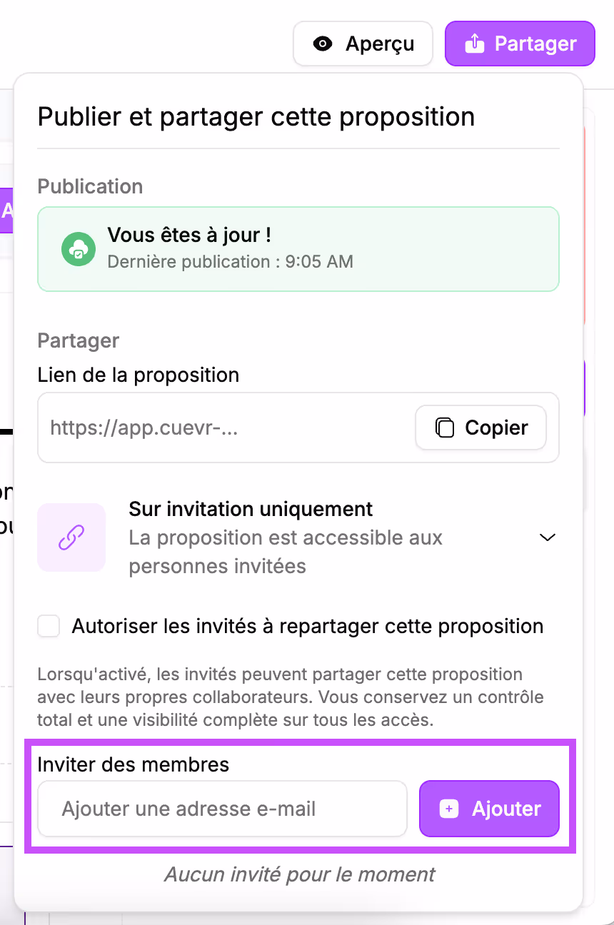 enter the email adresses