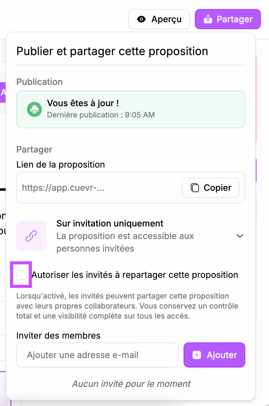Allow guests to reshare this proposal box