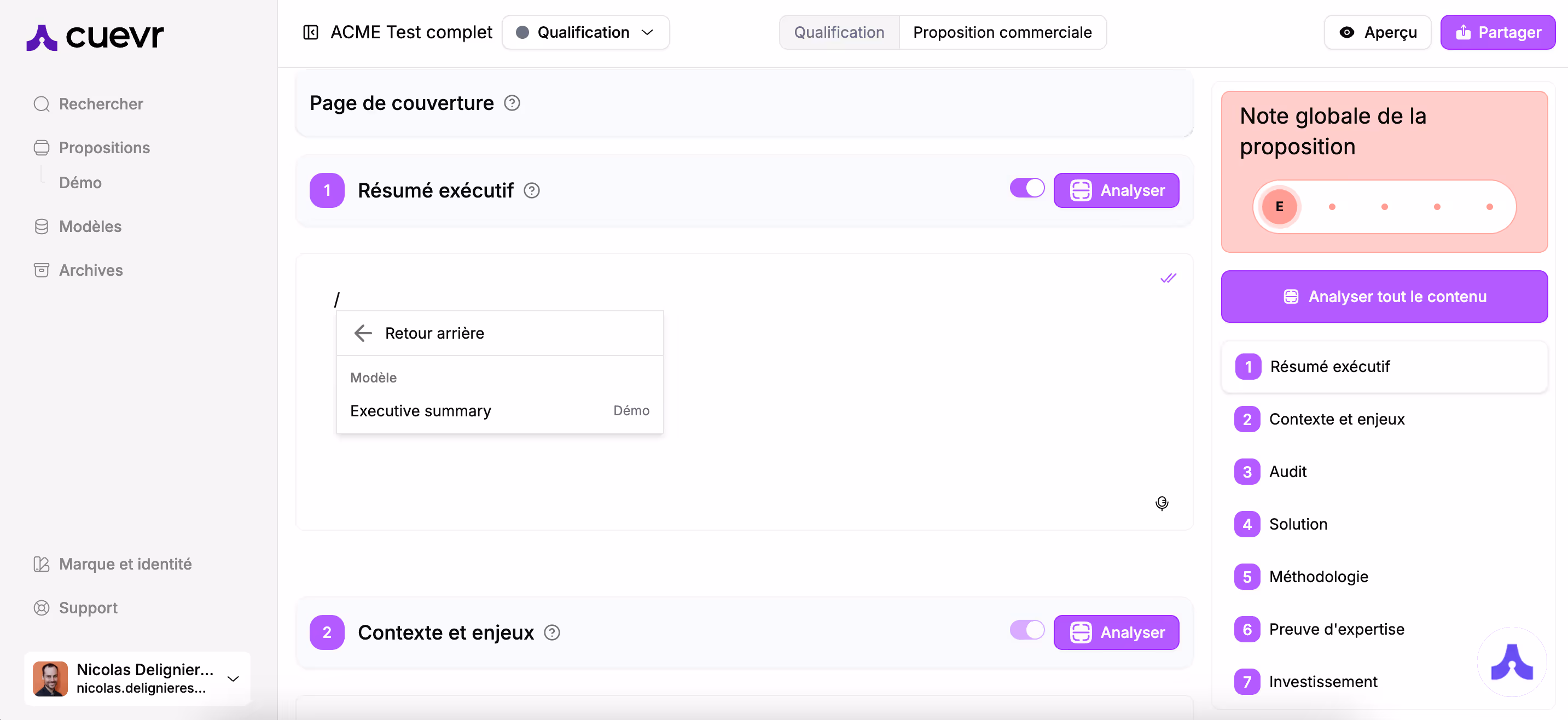 al final de la lista desplegable