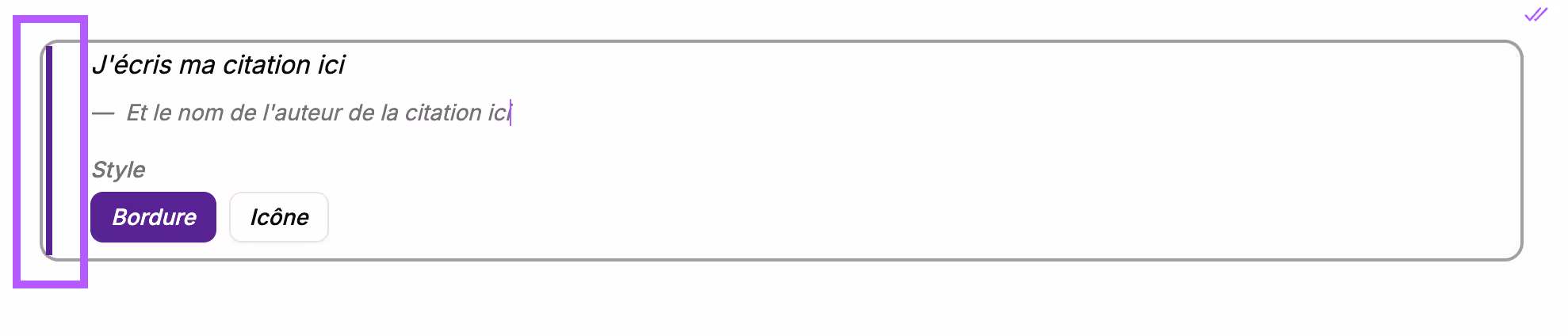 Border: a vertical line in your primary color