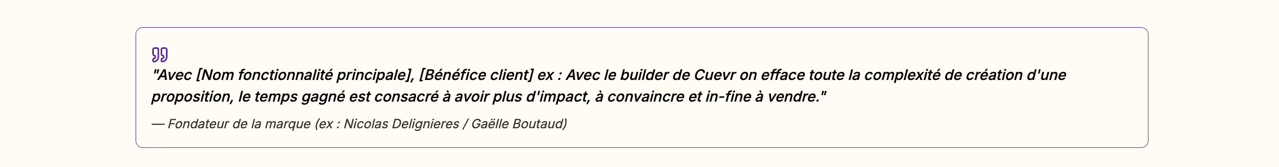 In the final proposal, this block will appear like this