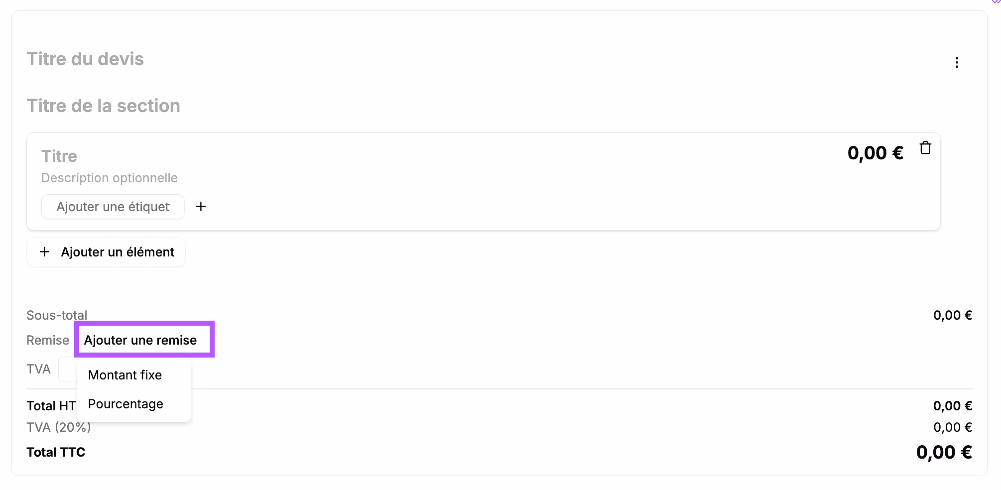 Click "Add a discount”