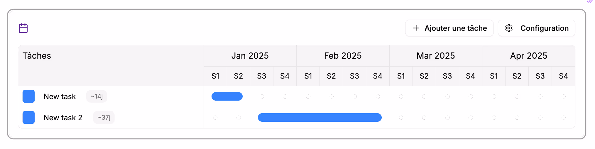 Type / and choose the "Gantt chart" block