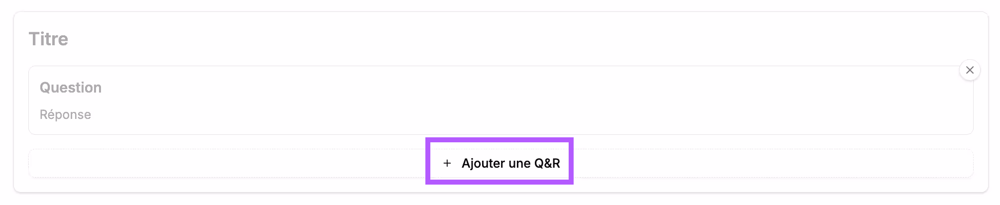 Click the button to add a new question