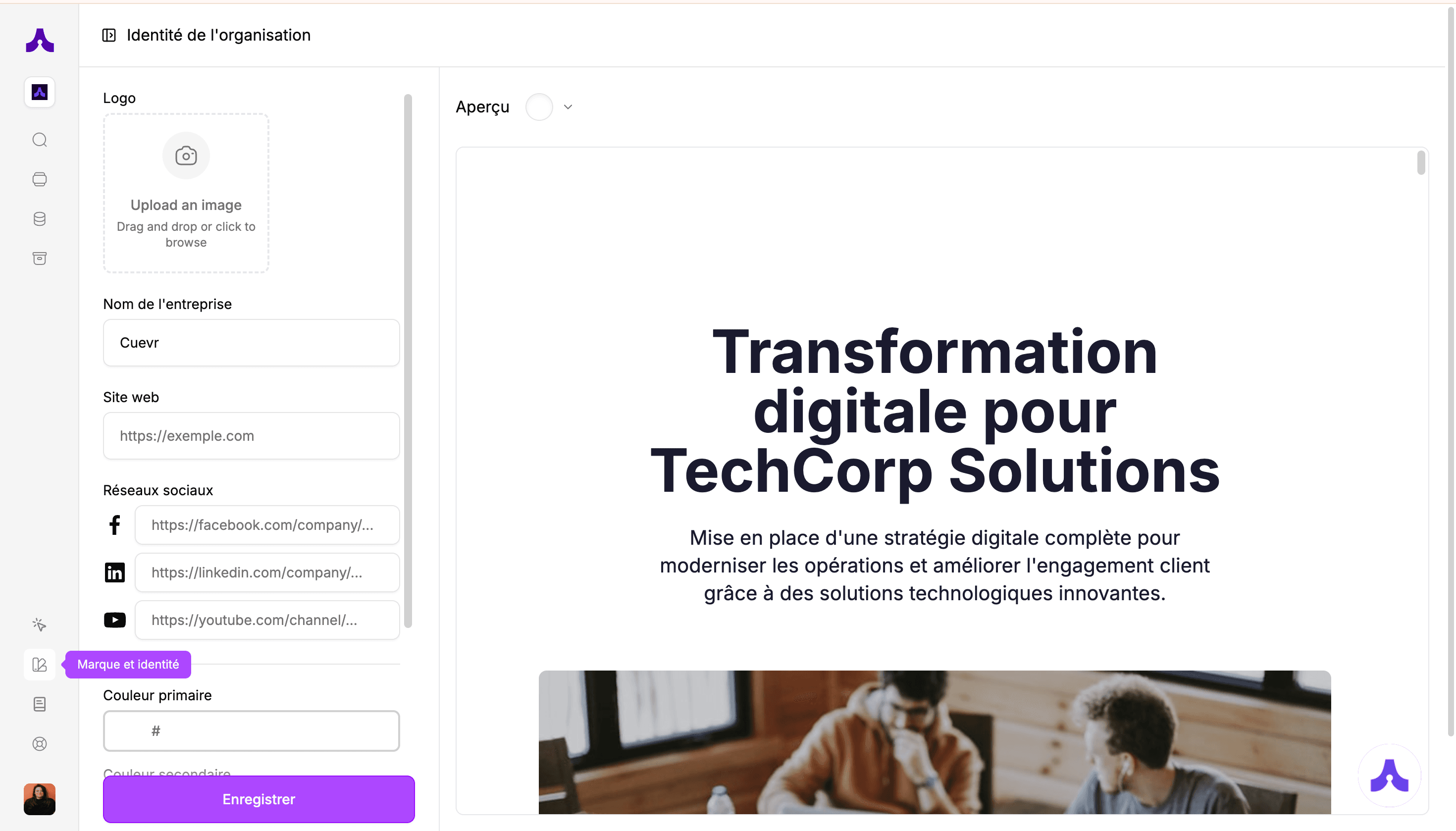 Cuevr settings panel