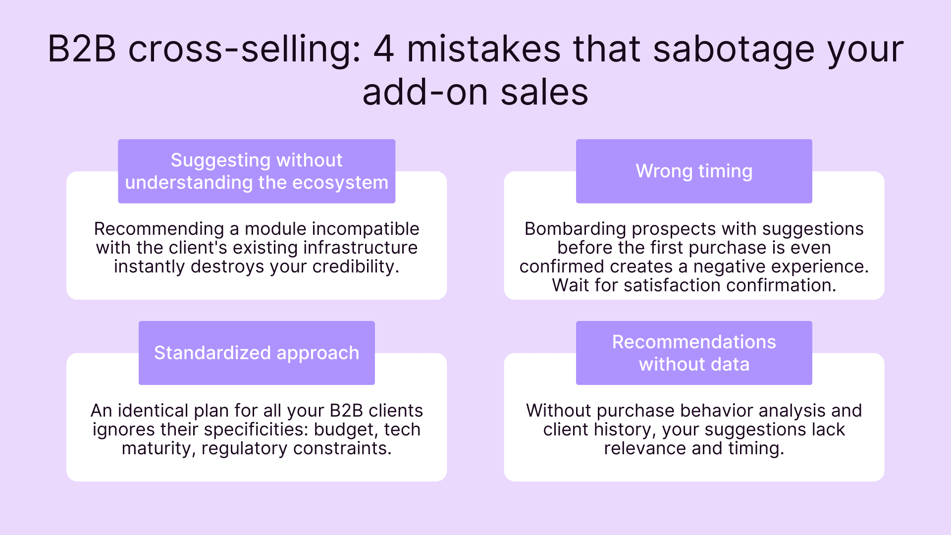 B2B cross-selling: 4 mistakes that sabotage your add-on sales