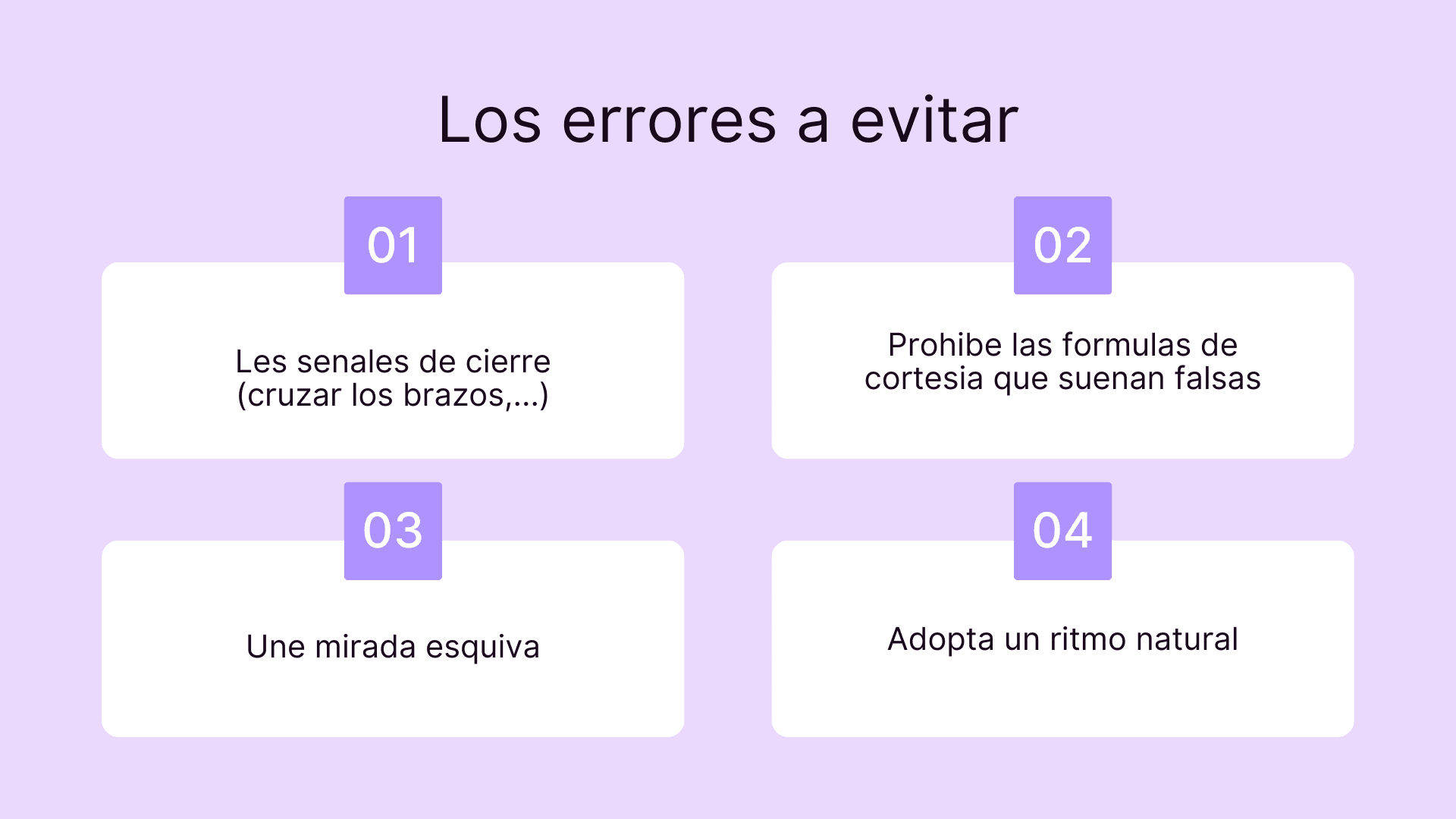 Los errores a evitar