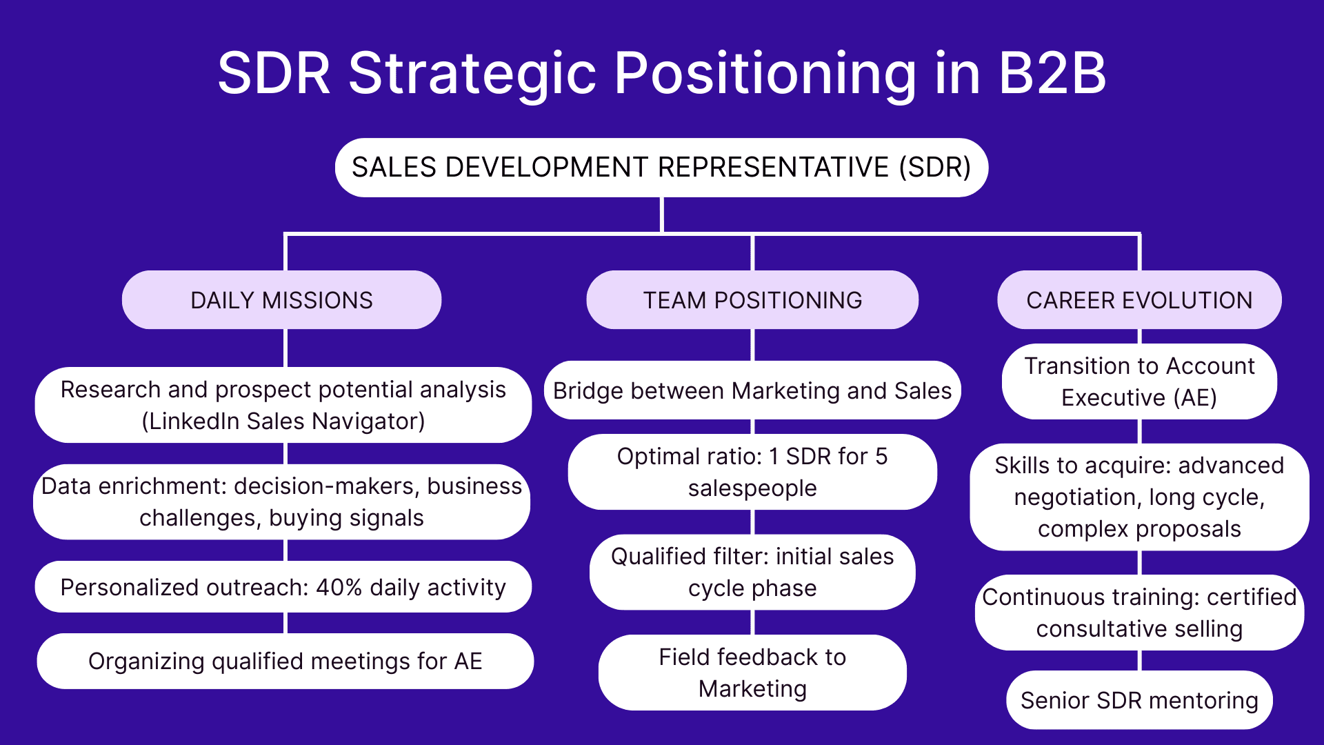 SDR strategic positioning in B2B