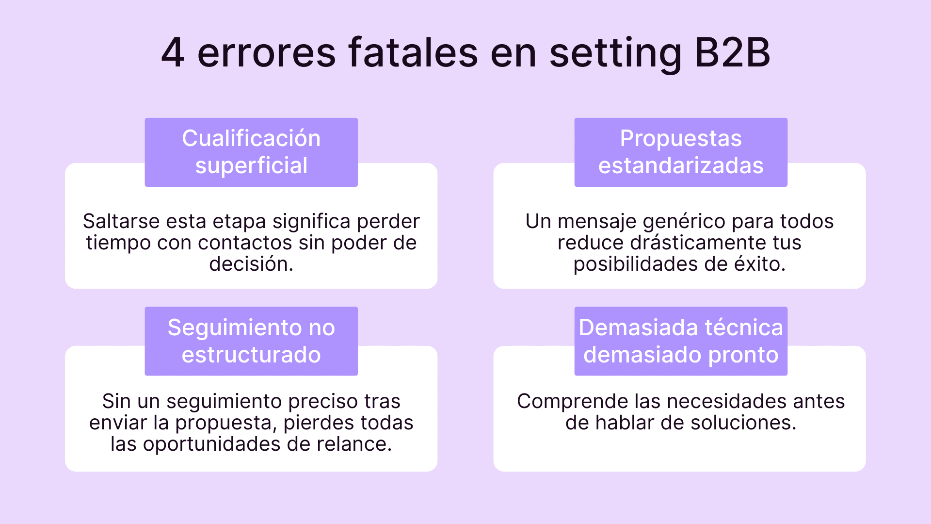 4 errores fatales en setting B2B